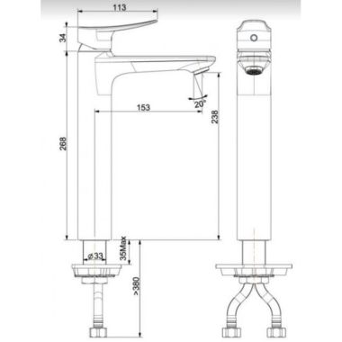 Vòi Rửa Lavabo American Standard WF-0902 Milano Cổ Cao Nóng Lạnh