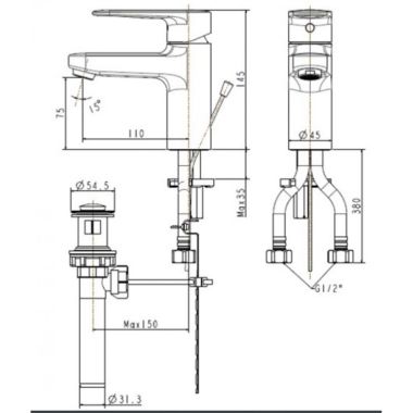 Vòi Rửa Lavabo American Standard WF-B201 Slimplica Nóng Lạnh