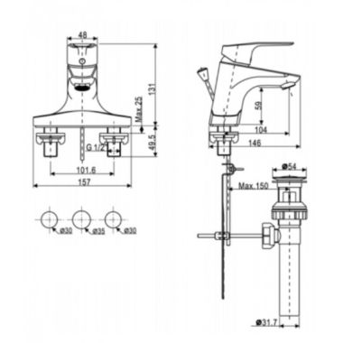 Vòi Lavabo American Standard Cygnet WF-0302 Nóng Lạnh