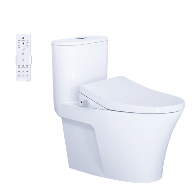 Bồn Cầu Một Khối Nắp Điện Tử Caesar C1395F + TAF512H – Chính Hãng, Thông Minh, Cao Cấp
