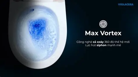 Công nghệ xả Max Vortex trên bàn cầu Viglacera V823