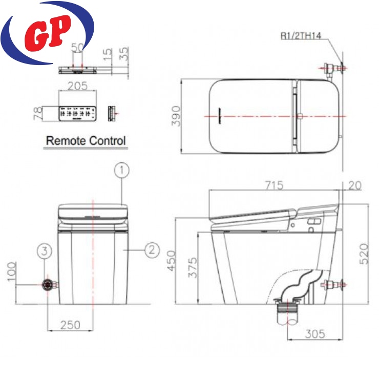 Bồn Cầu Điện Tử American Standard KP-8310 PLAT Nắp Êm