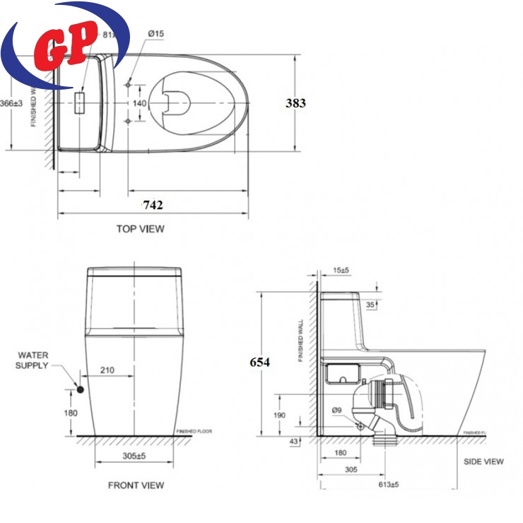 Bồn Cầu American Standard VF-1808PL Nắp Rửa Điện Tử