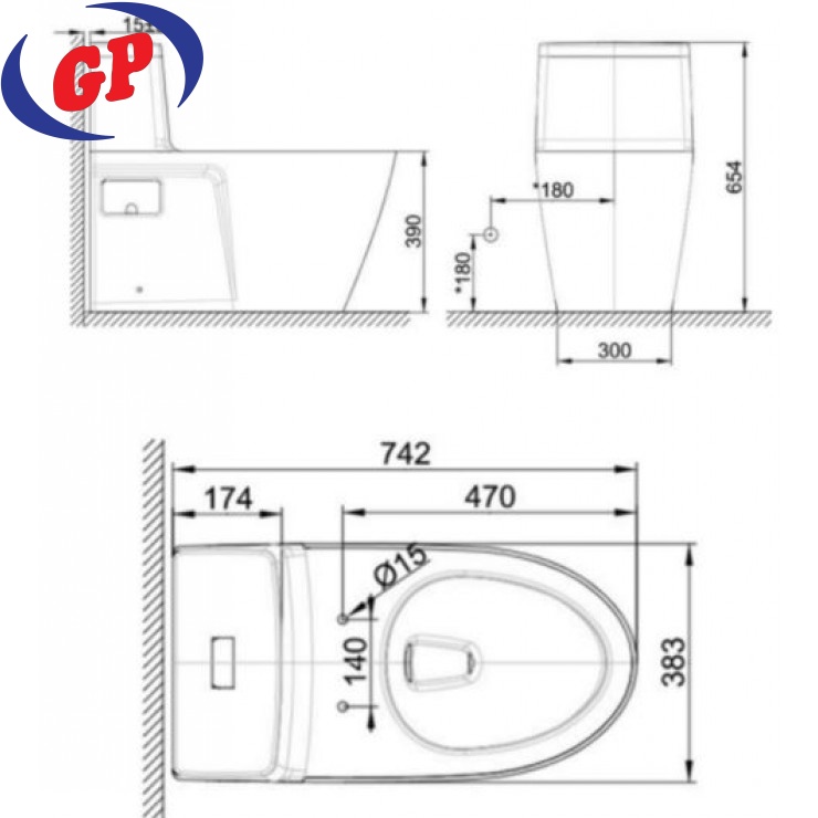 Bồn Cầu American Standard VF-1808TPL Nắp Rửa Điện Tử WP-7SL1