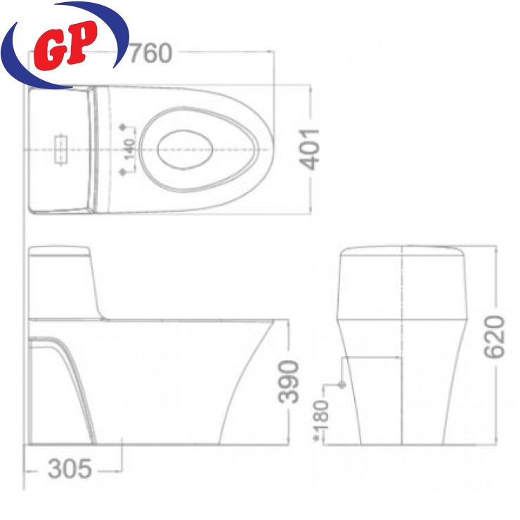 Bồn Cầu American Standard WP-2009PR Nắp Điện Tử