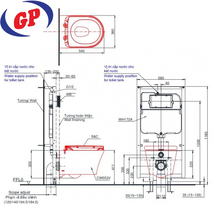 Bồn Cầu TOTO CW553/TCF33320GAA/WH172AT/MB174P#SS Nắp Điện Tử Treo Tường