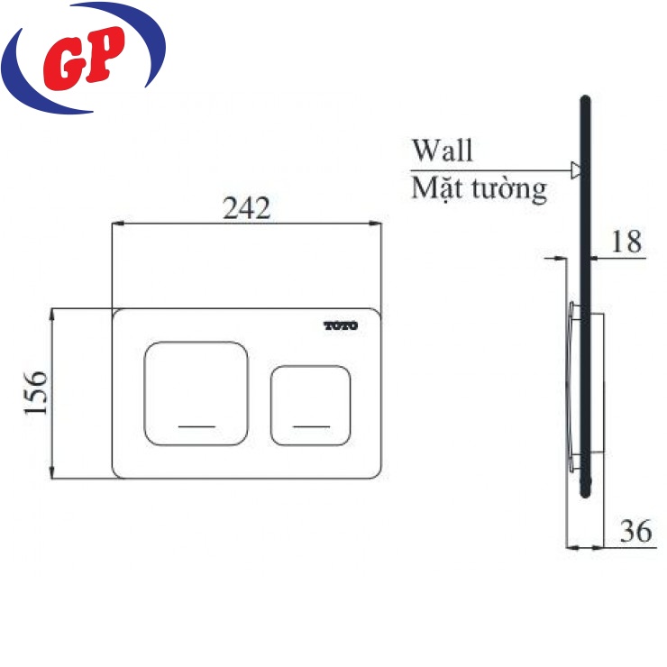 Nắp Đậy Nút Nhấn Xả TOTO HMB003CPR-2