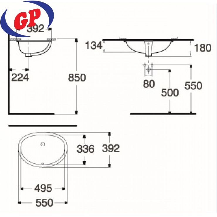 Lavabo Âm Bàn American Standard La Vita WP-F512