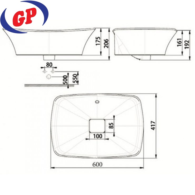 Lavabo American WP-F602 Đặt Bàn La Moda