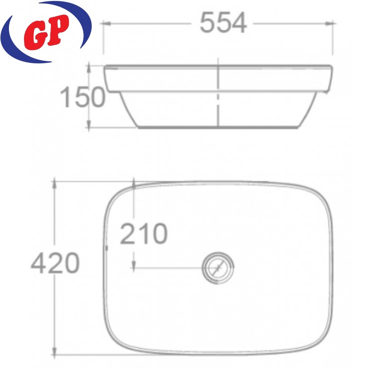 Chậu Rửa Lavabo American Standard WP-F646 Cygnet Đặt Bàn