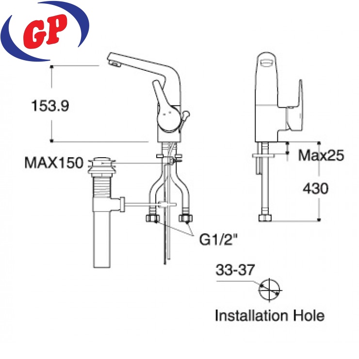 Vòi Lavabo American Standard La Vita WF-0501 Nóng Lạnh