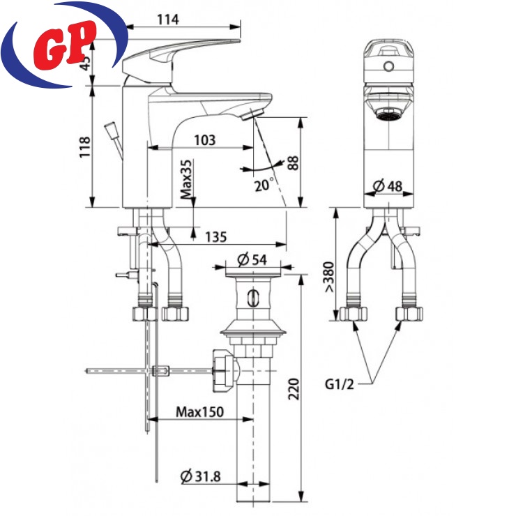 Vòi Rửa Lavabo American Standard WF-0901 Milano Nóng Lạnh