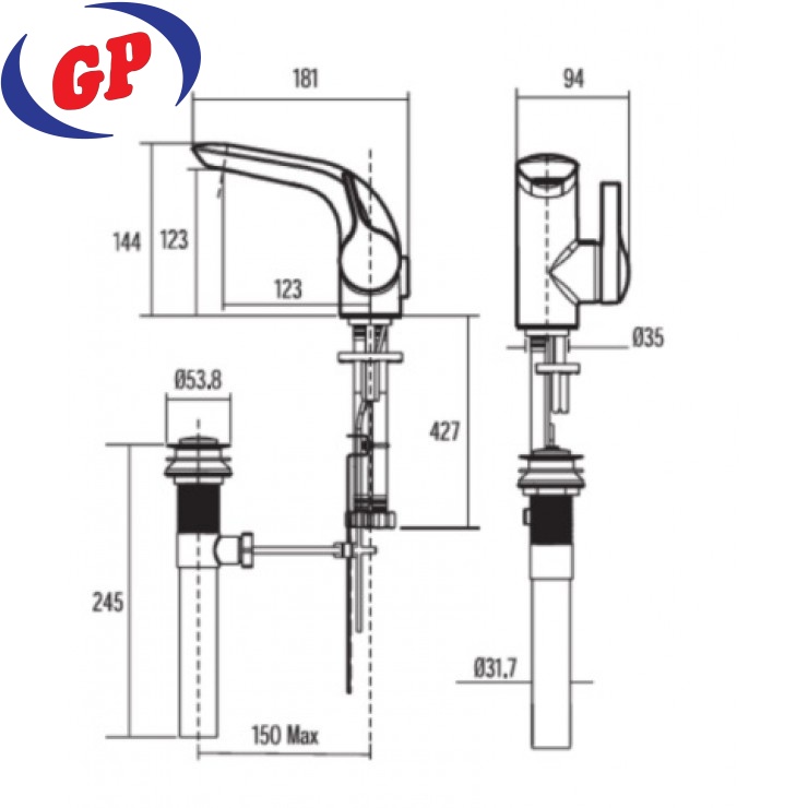 Vòi Lavabo American Standard IDS WF-6801 Nóng Lạnh