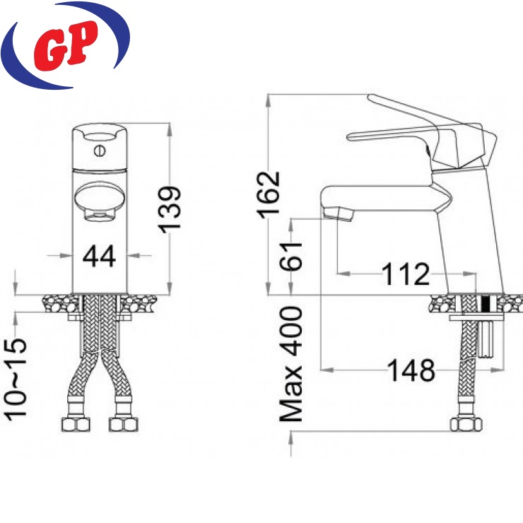 Vòi Lavabo Caesar B430CPW Nóng Lạnh