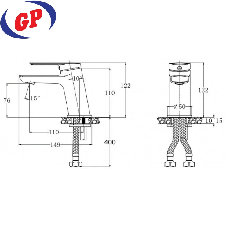 Vòi Nóng Lạnh Lavabo CAESAR B200CP - B200CU