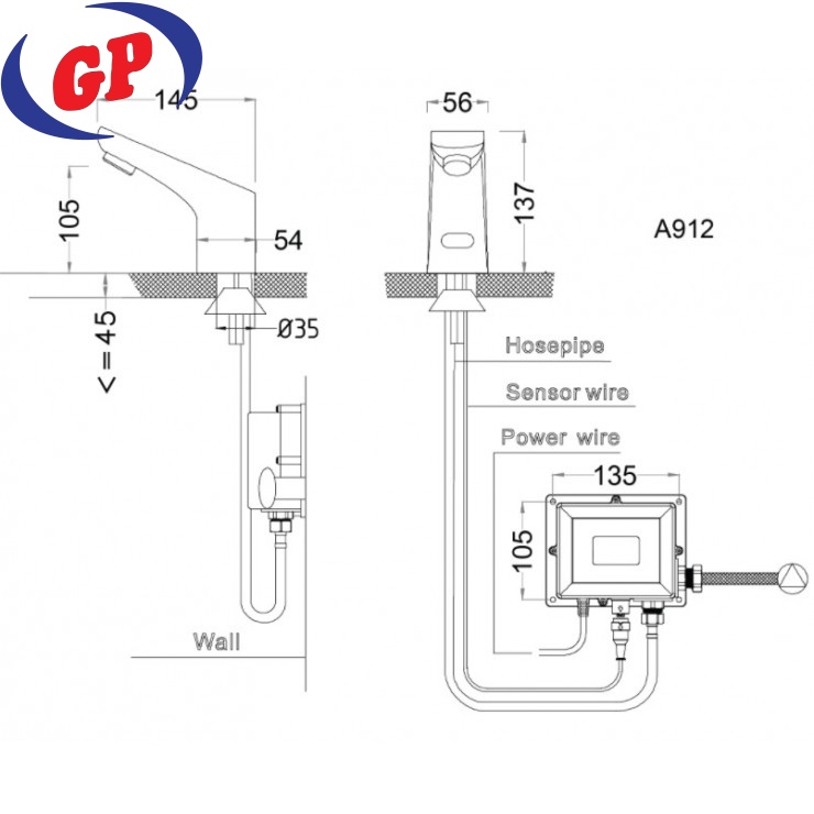 Vòi Cảm Ứng Lavabo CAESAR A912