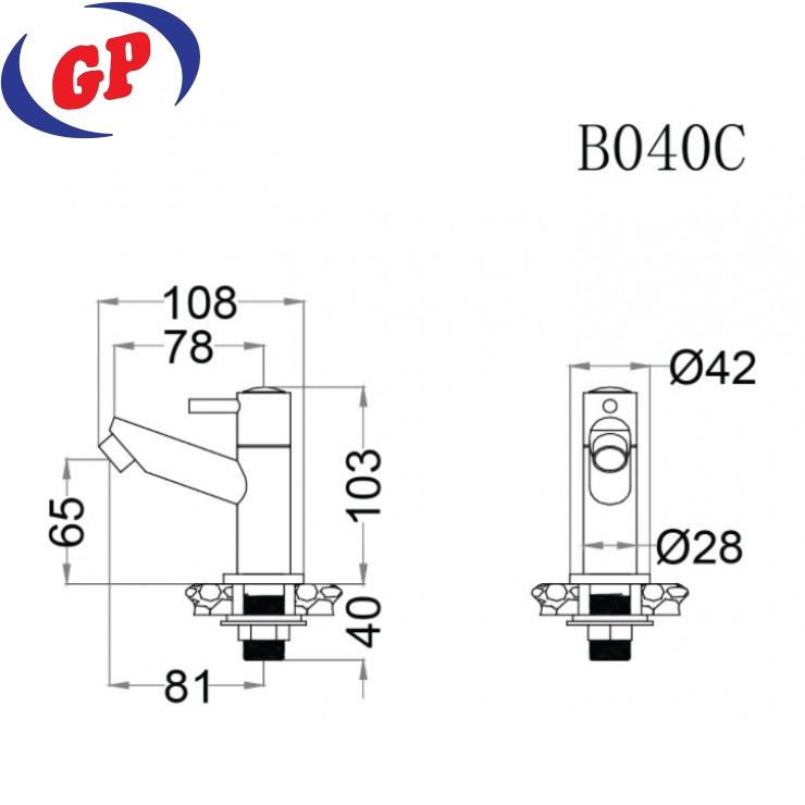 Vòi Lạnh Lavabo CAESAR B040C