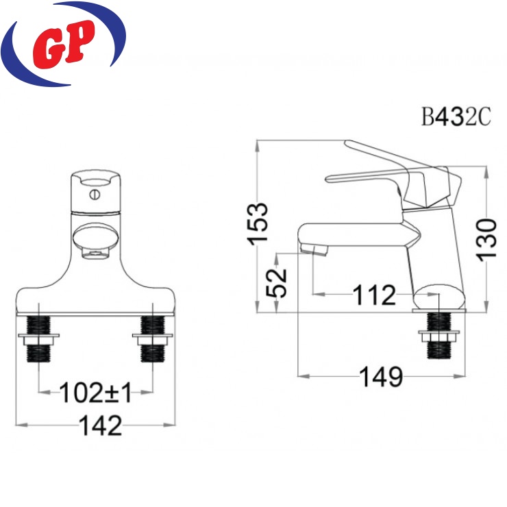 Vòi Lavabo Caesar B432CPW Nóng Lạnh