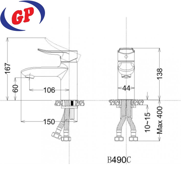 Vòi Nóng Lạnh Lavabo CAESAR B490CP - B490CU