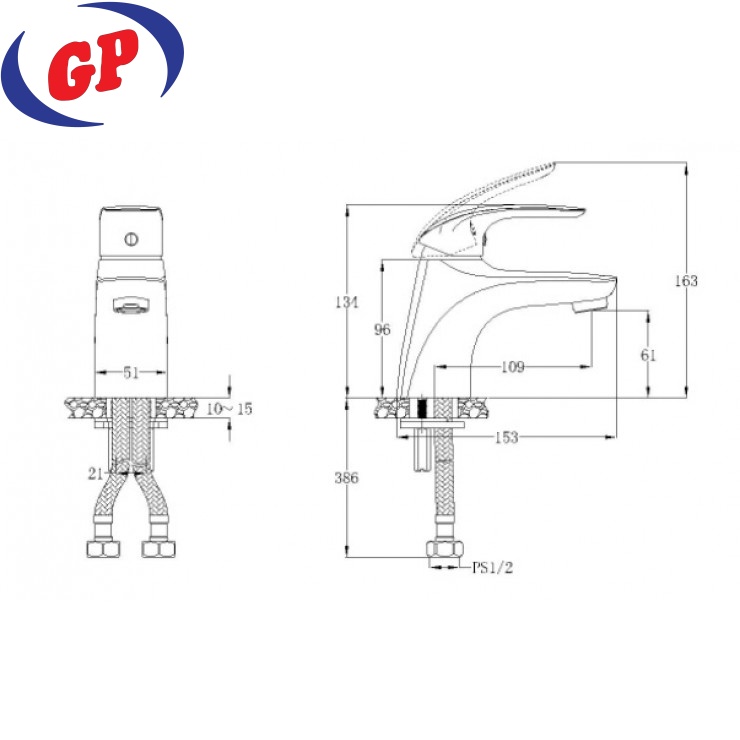 Vòi Nóng Lạnh Lavabo CAESAR B560CP - B560CU