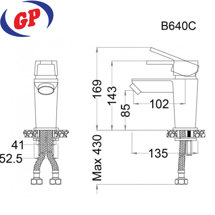 Vòi Nóng Lạnh Lavabo CAESAR B640CU (B640C)