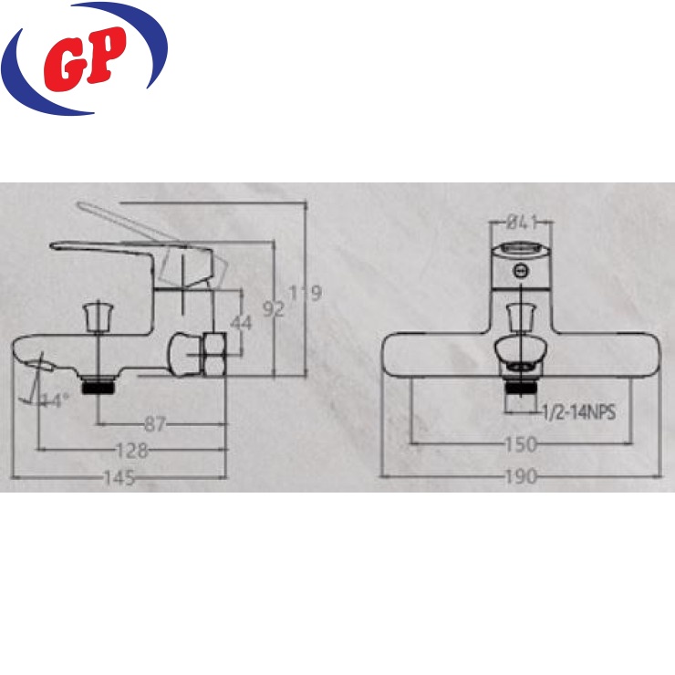 Vòi Sen Caesar S383C Nóng Lạnh 1 Chế Độ