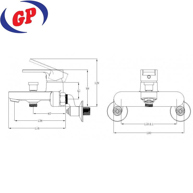 Vòi Sen Tắm CAESAR S573C Nóng Lạnh 3 Chế Độ