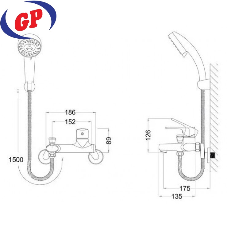 Vòi Sen Caesar S433CW Nóng Lạnh Tay 3 Chế Độ