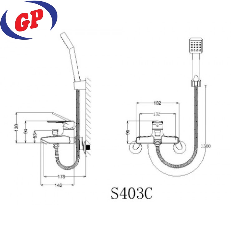 Vòi Sen Nóng Lạnh CAESAR S403C Tay 1 Chế Độ