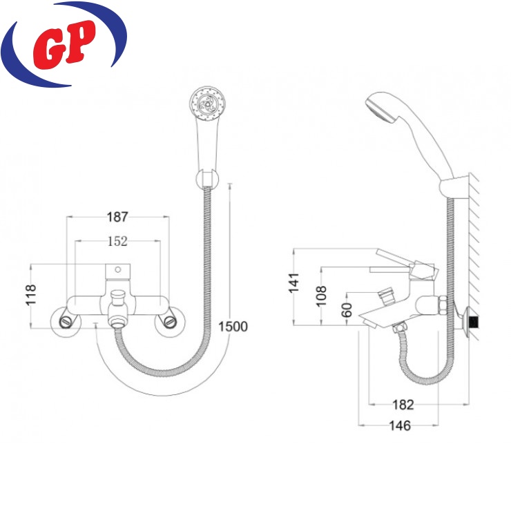 Vòi Sen Nóng Lạnh CAESAR S233C Tay 3 Chế Độ