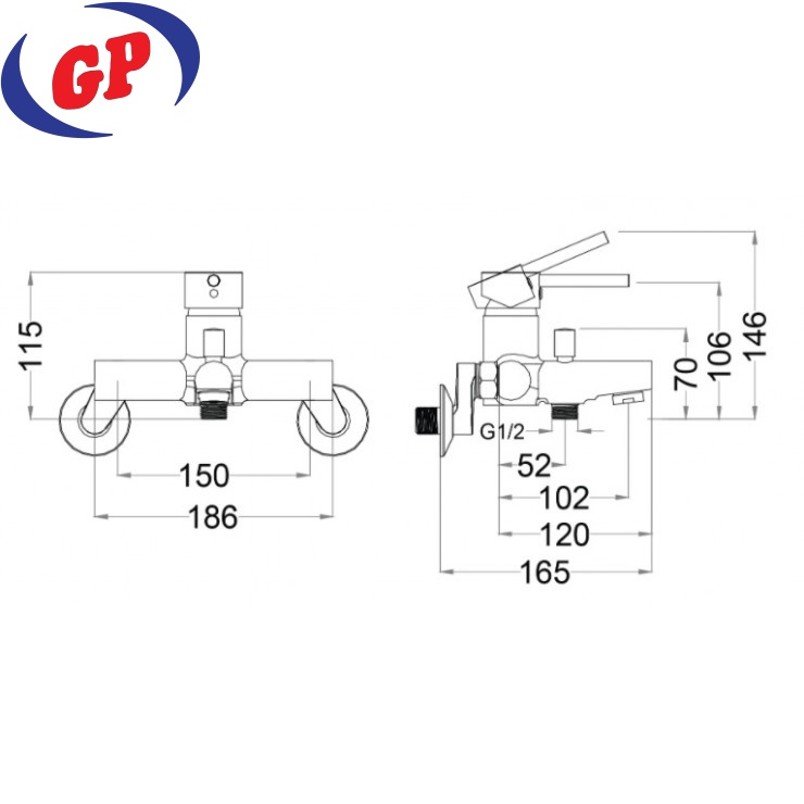 Vòi Sen Caesar S353C Nóng Lạnh 3 Chế Độ