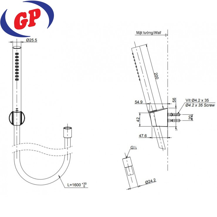 Vòi Sen Tắm TOTO TBG01302VA/TBW02017A Nóng Lạnh