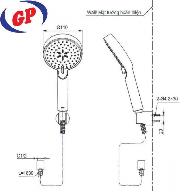 Tay Sen TOTO TBW07009A 3 Chế Độ 110mm