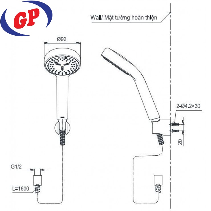 Tay Sen TOTO TBW07011A 1 Chế Độ 90mm