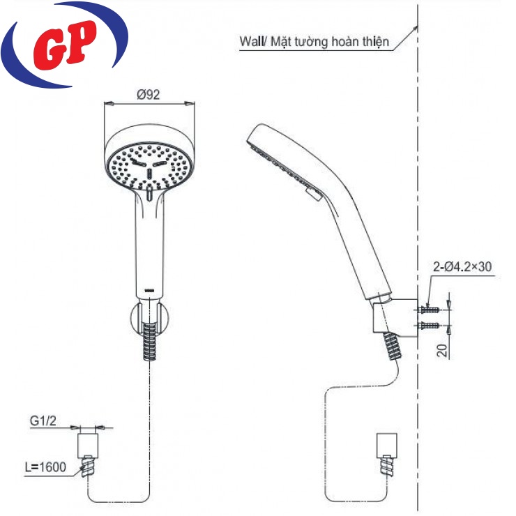 Tay Sen TOTO TBW07012A 3 Chế Độ 90mm