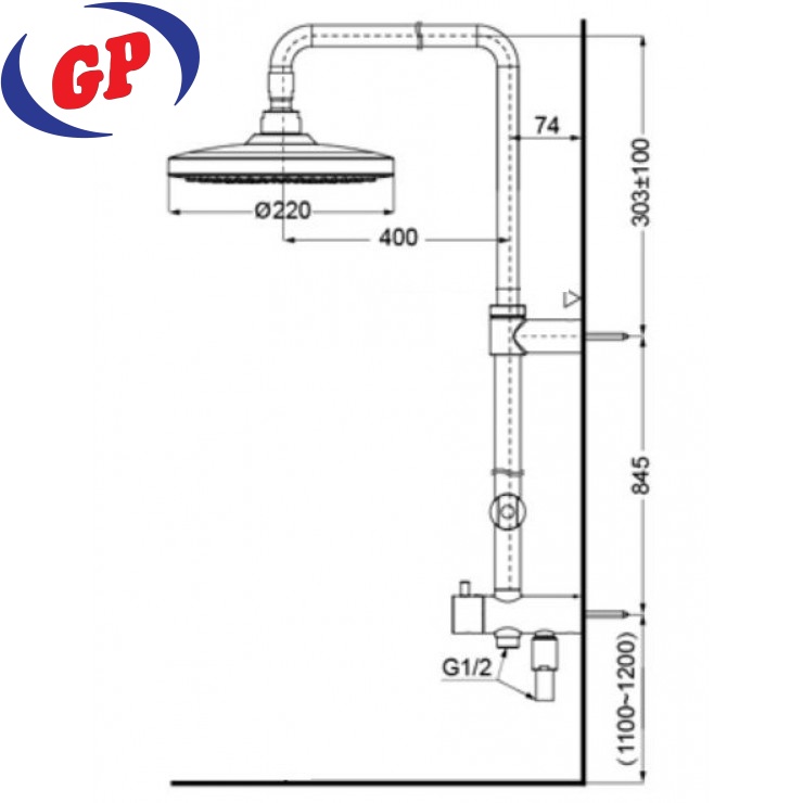 Thân Sen Cây TOTO TBW01001BA (TBW01001B1) Tắm Đứng