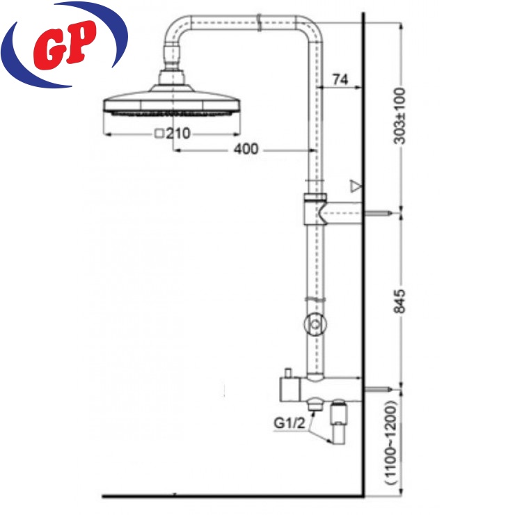 Thân Sen Cây TOTO TBW02001B1 (TBW02001BA) Tắm Đứng