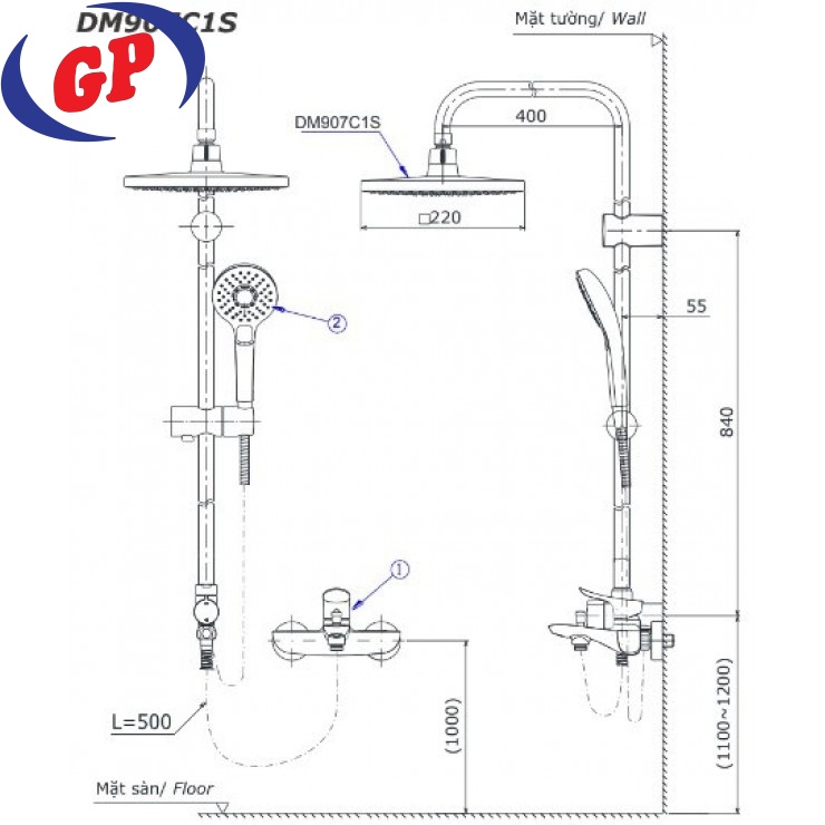 Bộ Sen Cây TOTO TBV03427V/DGH108ZR/DM907C1S Nhiệt Độ Nhật